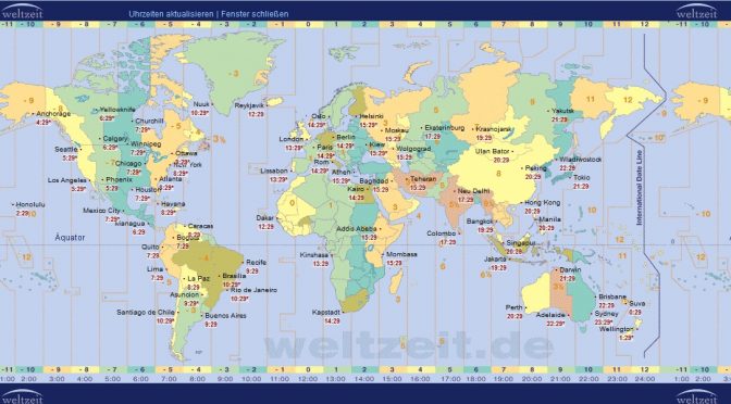 Weltkarte der Zeitzonen